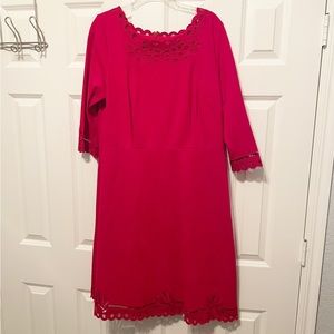 Talbots Red Dress. Exquisite Details. Size 12W.